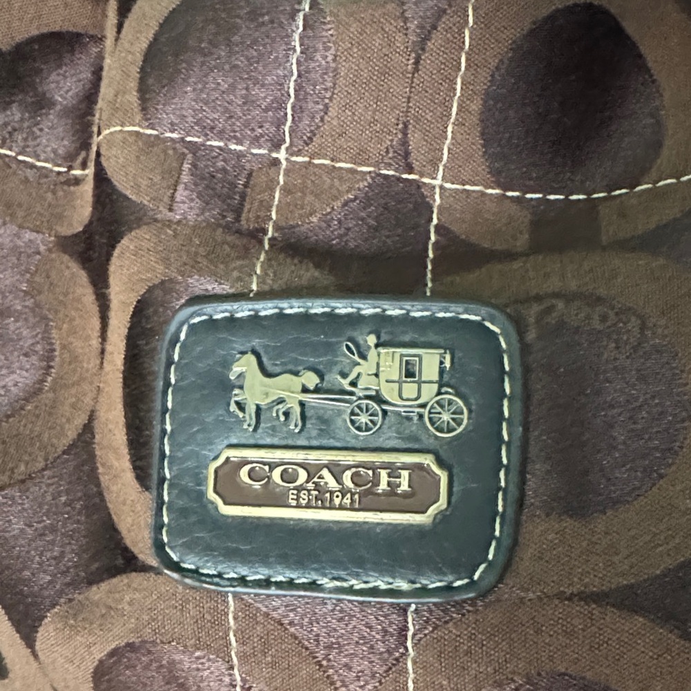 🐎🐻🤎👜Coach Dark Brown Patterned Shoulder Bag - Picture 2 of 16